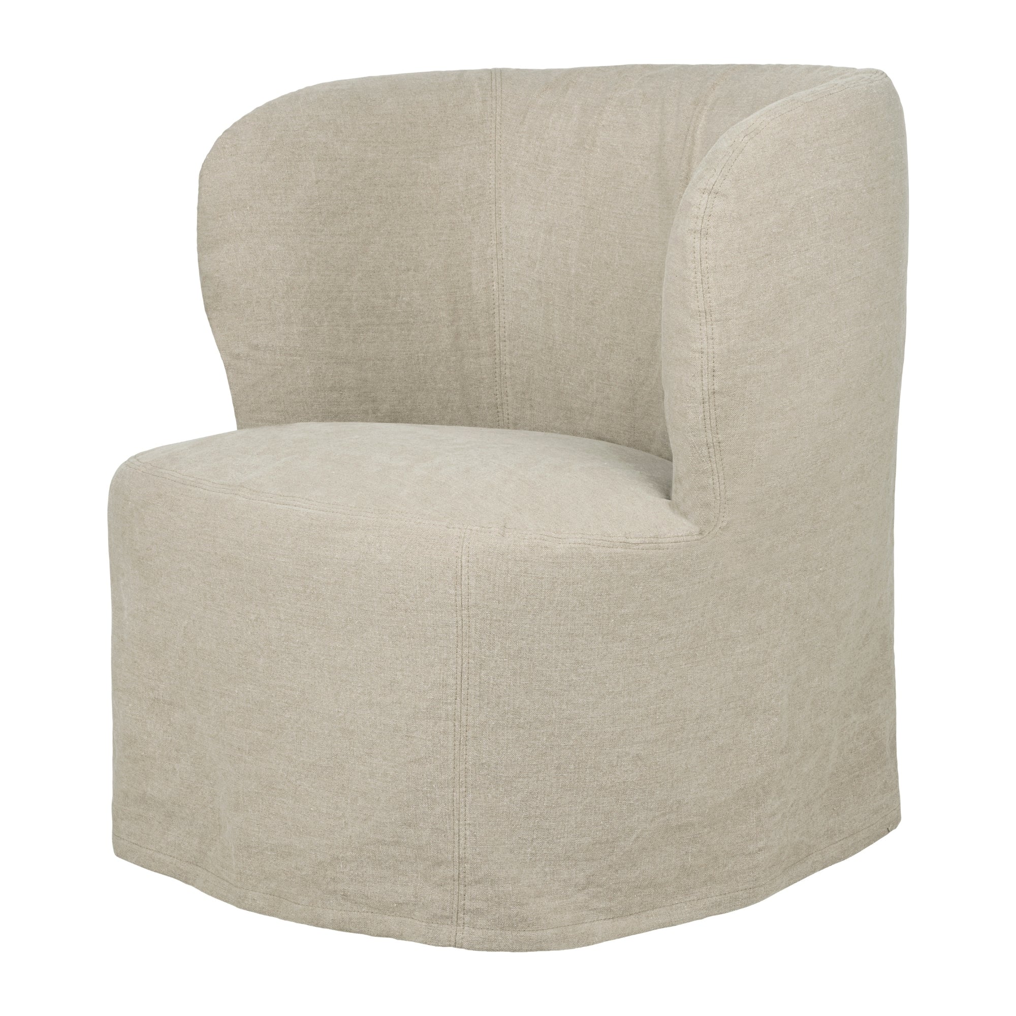 Gubi Stay Small Lounge Chair Slipcover – Linen Slipcover in Natural