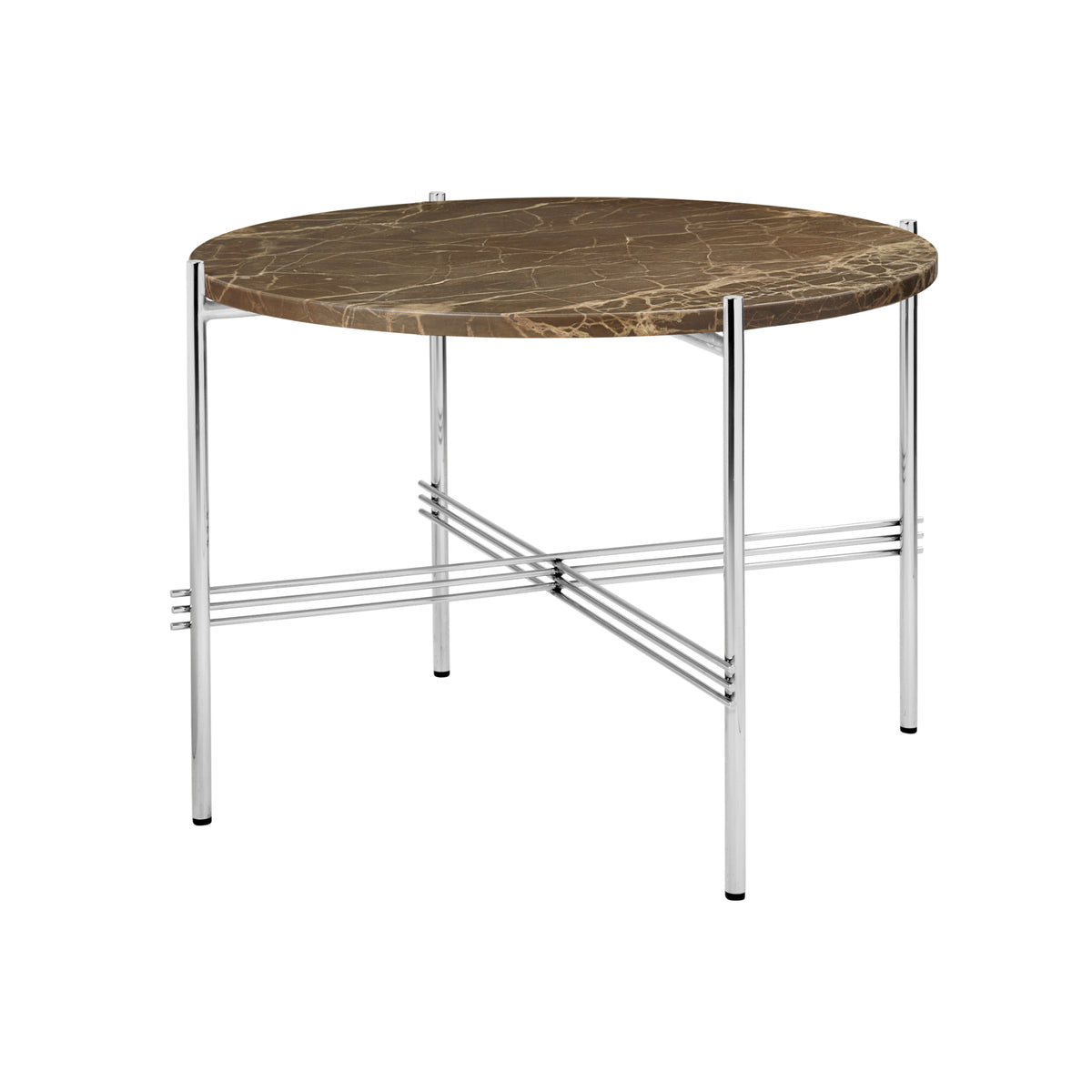 Gubi TS Coffee Table Round Ø55 – Marble Table in Brown Emperador