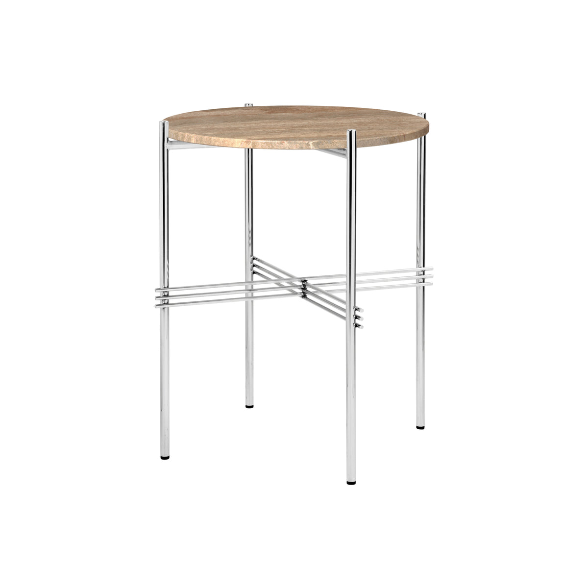 TS Side Table Round Ø40 – Marble Table in Warm Taupe