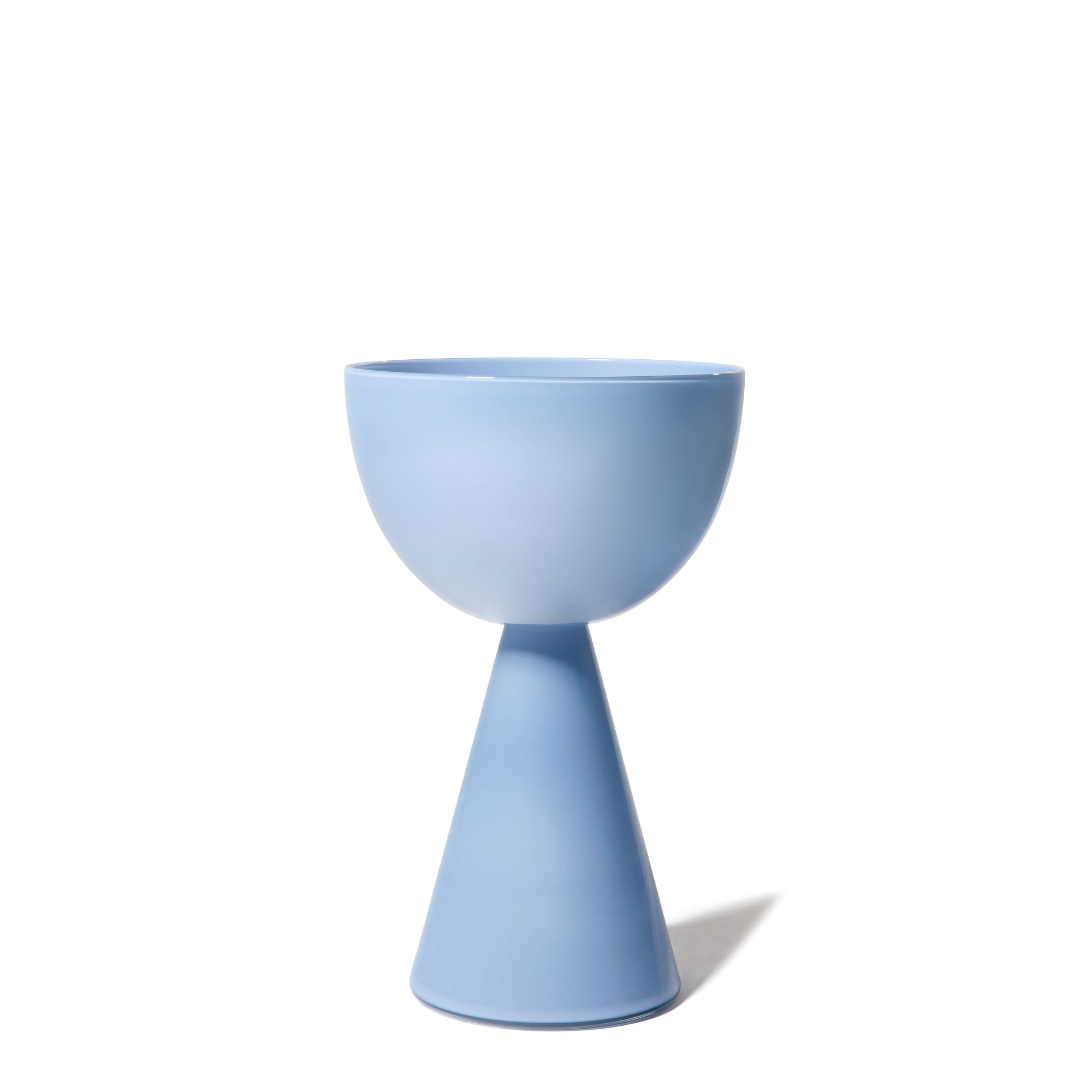 Joe Cariati Fiorelli Low Bowl – Glass Vessel in Dove Blue