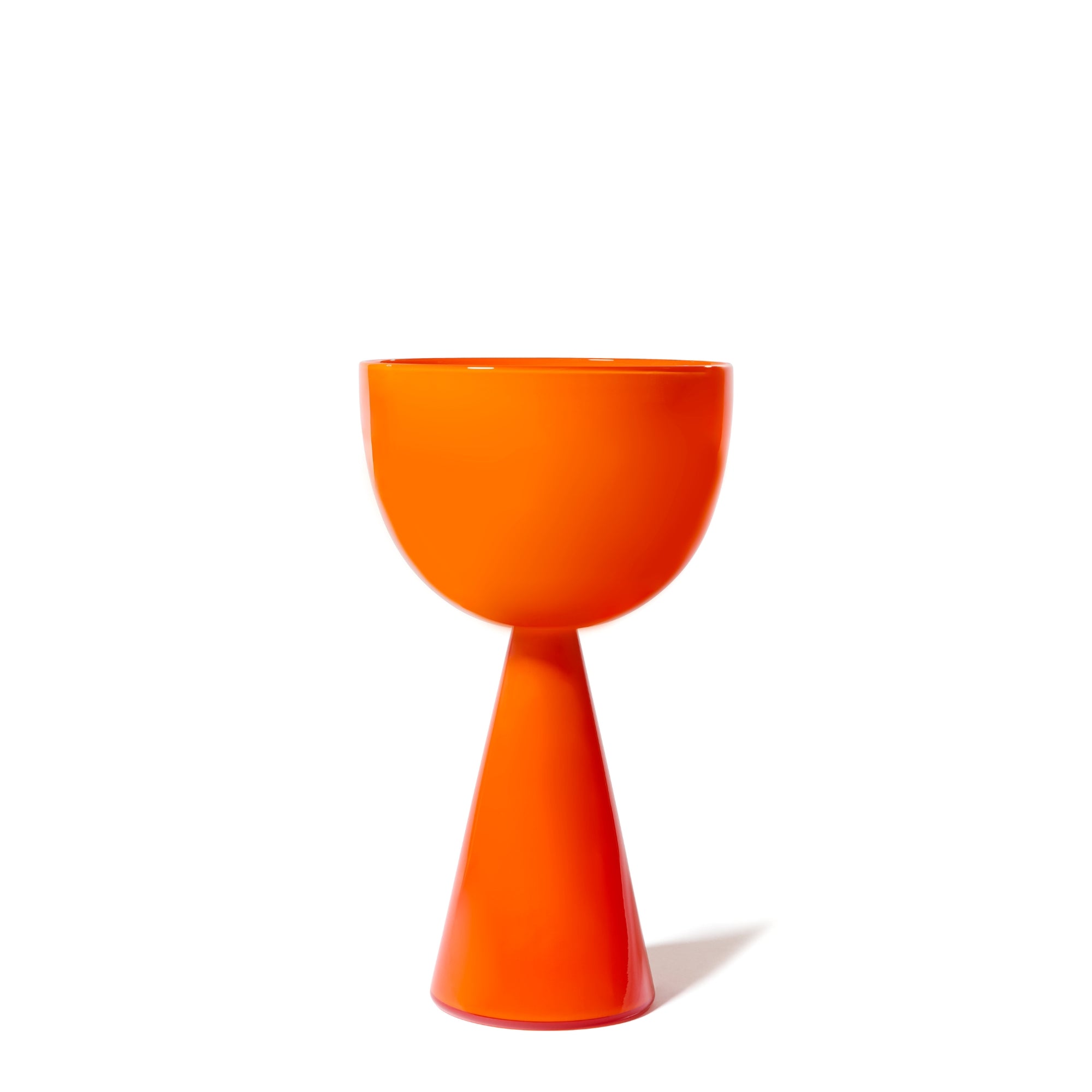 Joe Cariati Fiorelli Low Bowl – Glass Vessel in Persimmon Orange