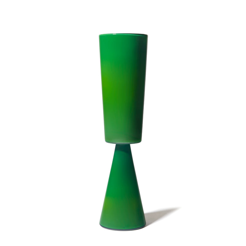 Joe Cariati Fiorelli Tall Cylinder – Glass Vessel in Moss