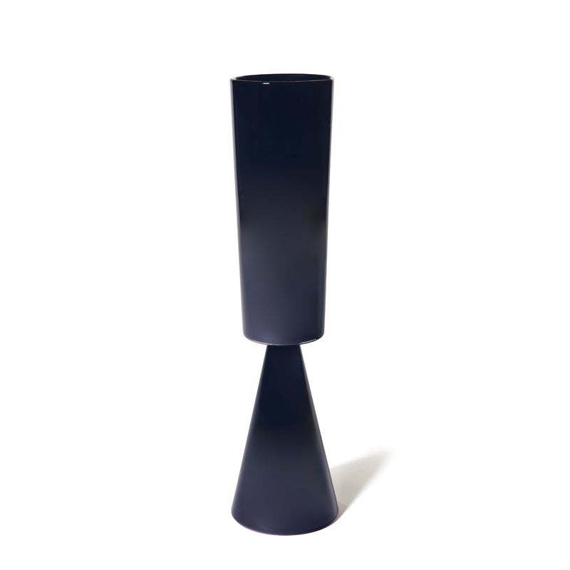 Joe Cariati Fiorelli Tall Cylinder – Glass Vessel in Obsidian