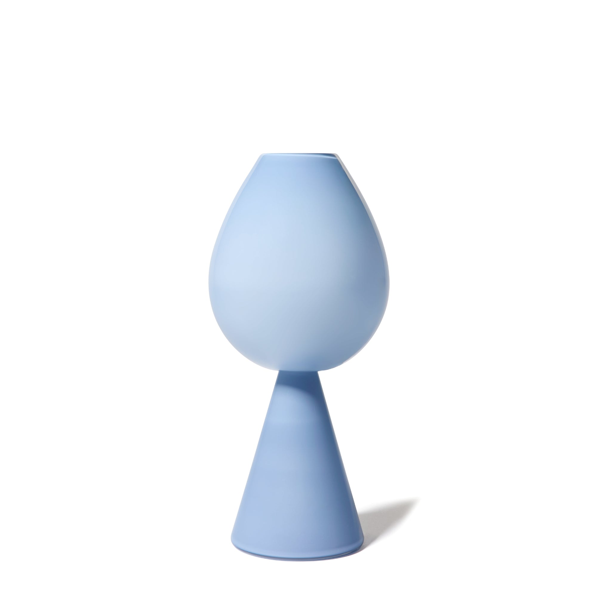 Joe Cariati Fiorelli Tulip Pedestal – Glass Vessel in Dove