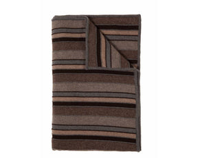 Cashmere Kent Stripes Throw - Anthracite, Taupe, Chocolate