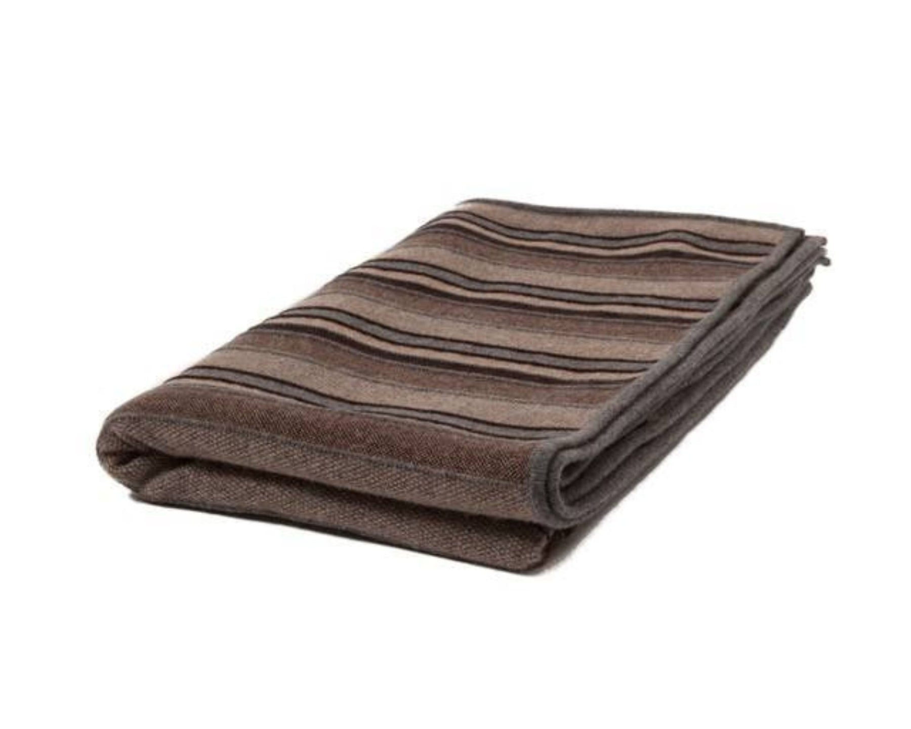 Cashmere Kent Stripes Throw - Anthracite, Taupe, Chocolate