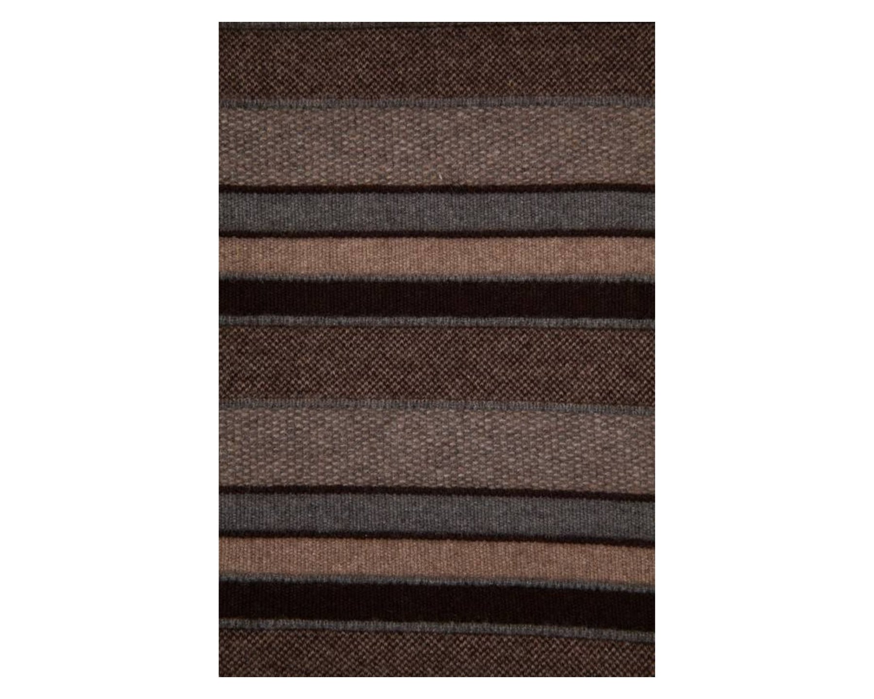 Cashmere Kent Stripes Throw - Anthracite, Taupe, Chocolate