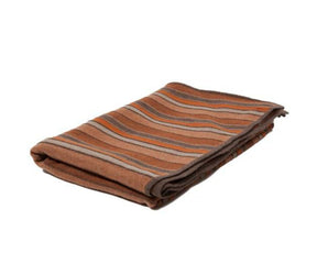 Cashmere Kent Stripes Throw - Brown, Burnt, Taupe