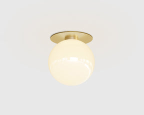 Brass & Milk Glass Globe Ceiling Light | DSHOP
