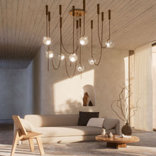 Larose Guyon Abysse 08 – Modern Glass Chandelier with Brass Chains