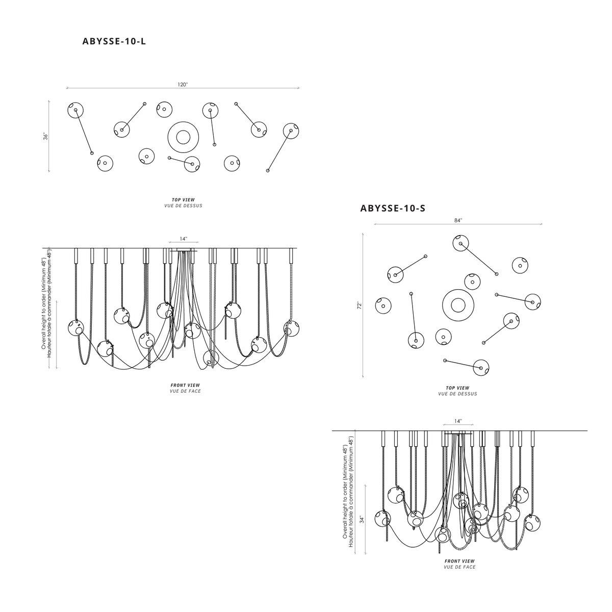 Larose Guyon Abysse 10 Chandelier Measurements