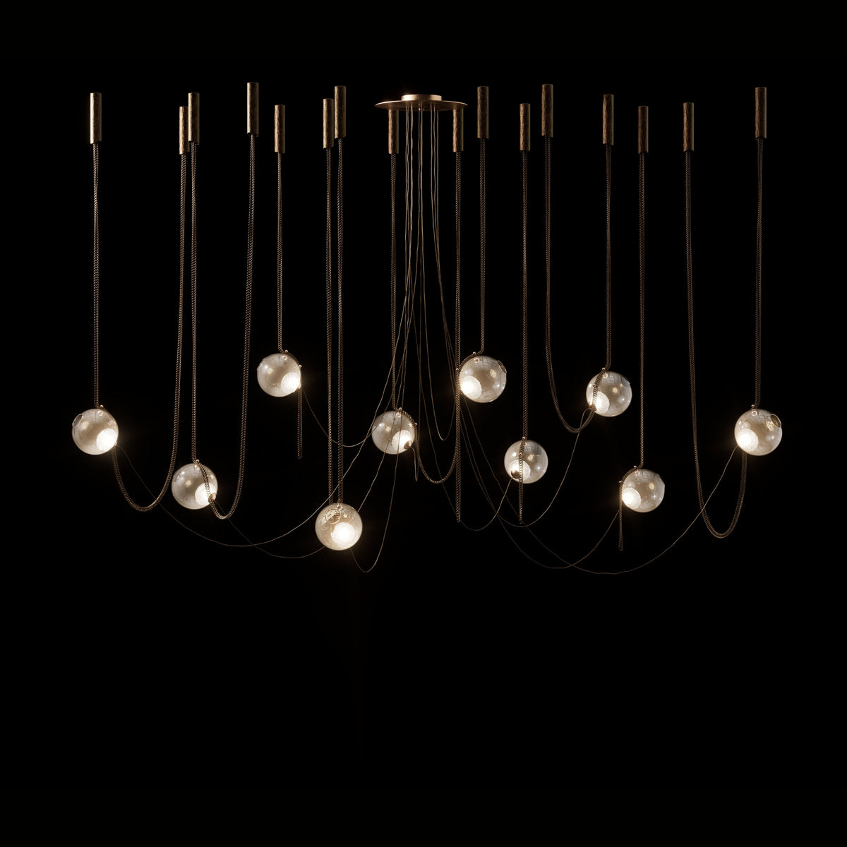 Larose Guyon Abysse 10 – Large Chandelier in Dark Aged Brass