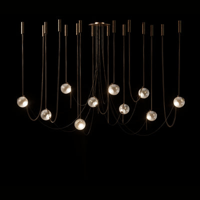Larose Guyon Abysse 10 – Large Chandelier in Dark Aged Brass