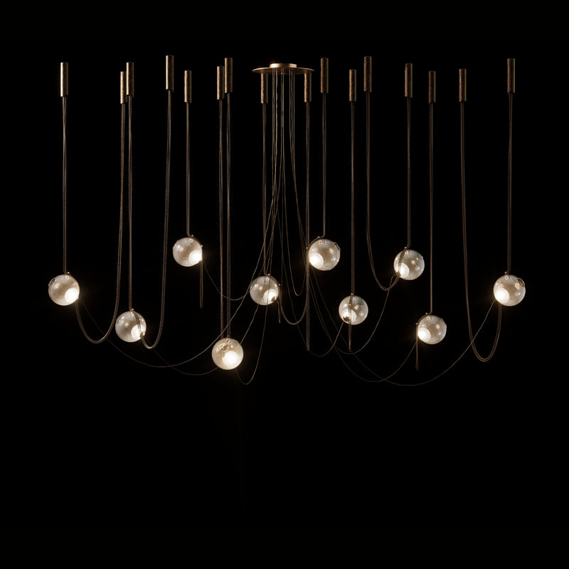 Larose Guyon Abysse 10 – Large Chandelier in Dark Aged Brass
