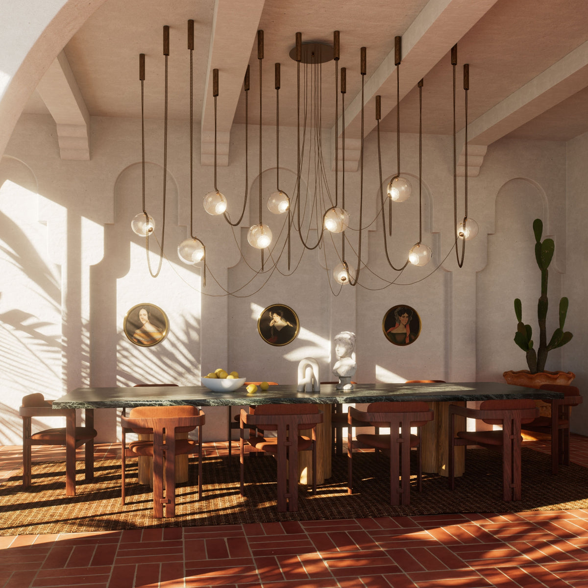 Larose Guyon Abysse 10 – Luxury Chandelier in Dark Aged Brass