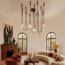 Larose Guyon Abysse 10 – Hand-Blown Glass Chandelier in Dark Aged Brass
