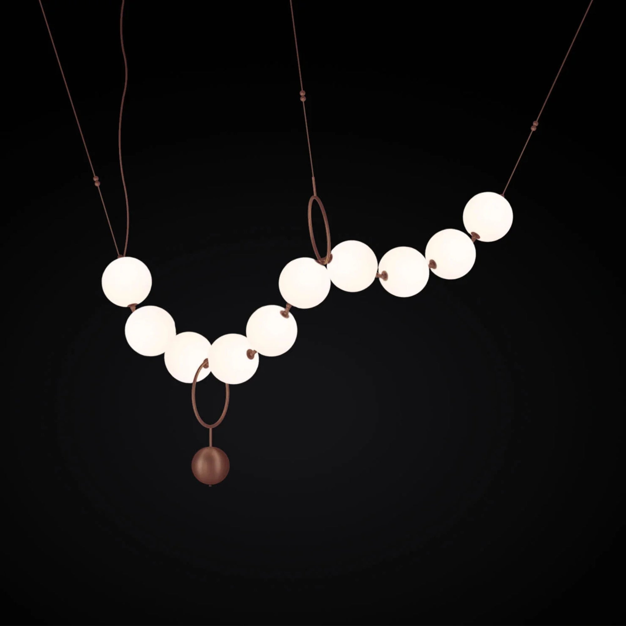 Larose Guyon Coco 01 Chandelier – Glass Globe Chandelier in Copper