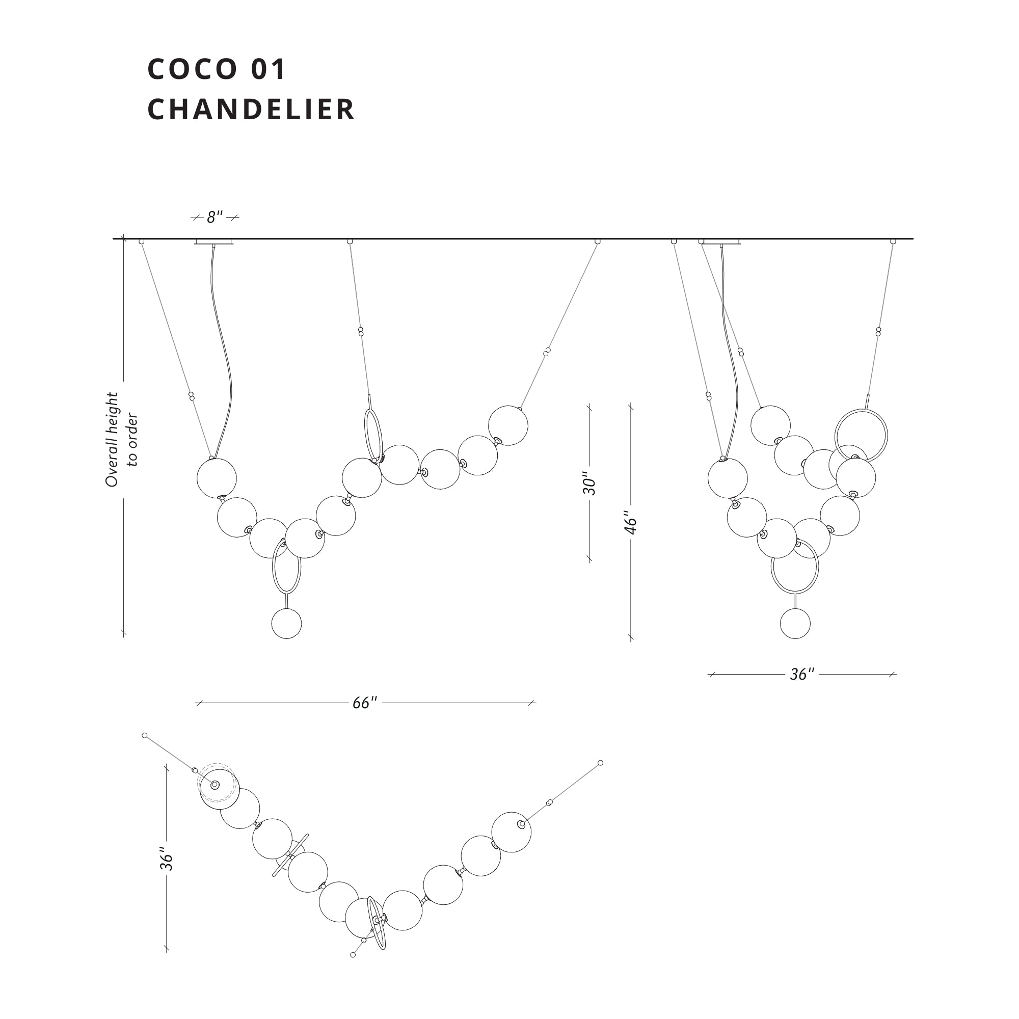 Larose Guyon Coco 01 Chandelier – Measurements