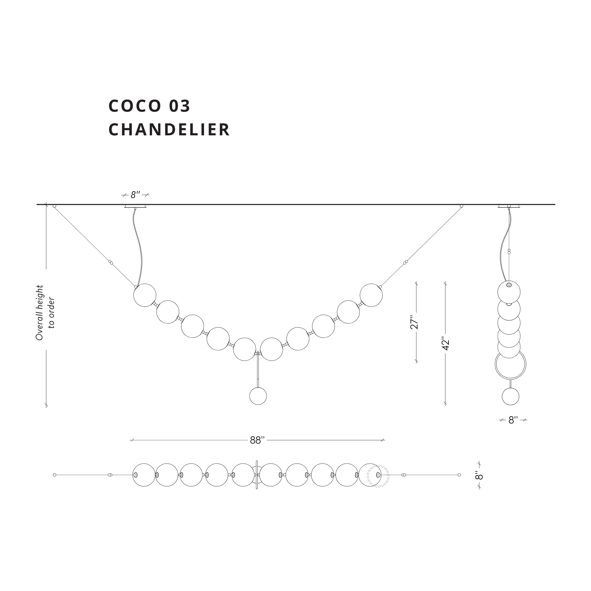 Larose Coco 03 Chandelier – Measurements