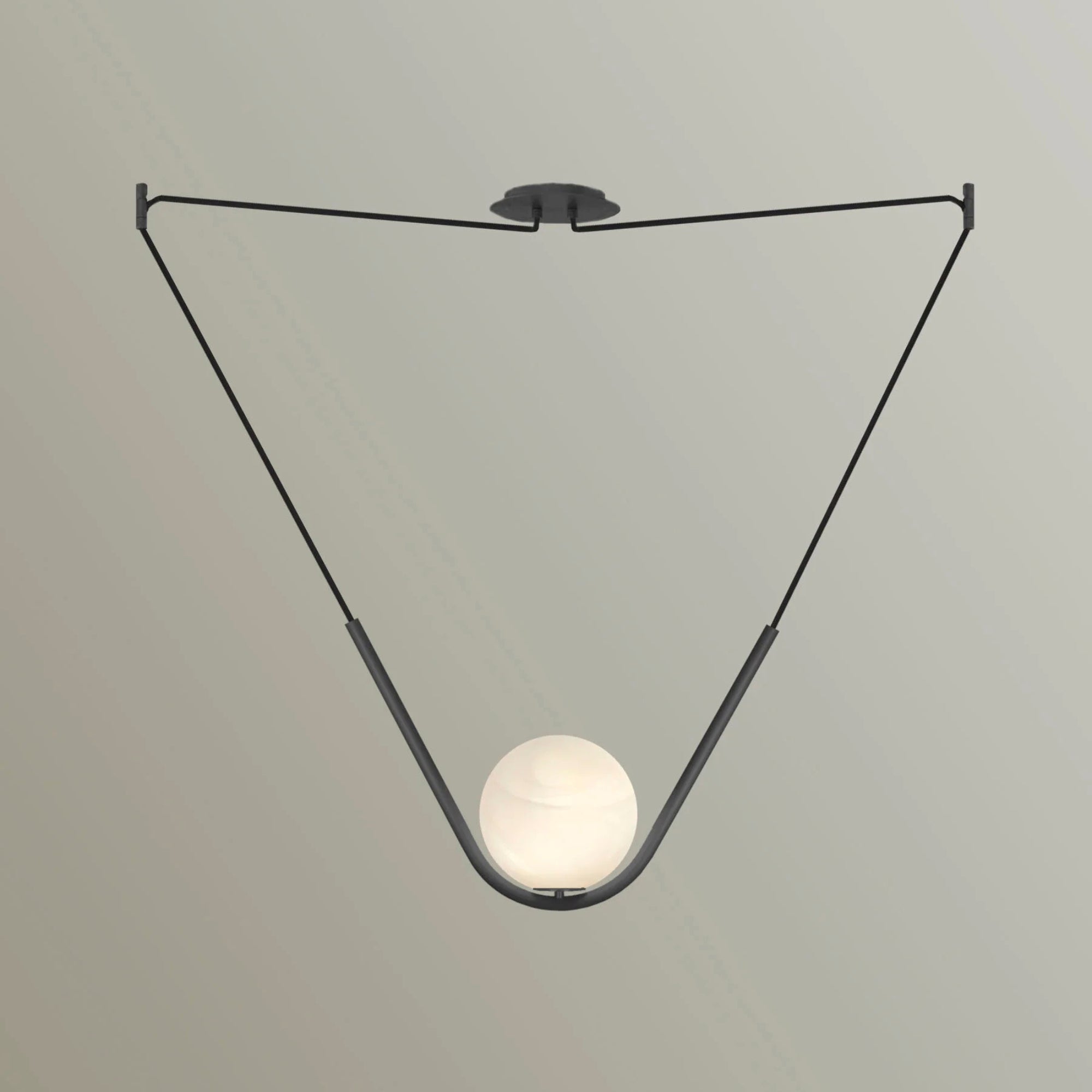 Larose Guyon Perle 1 Pendant Light – Center Canopy in Black