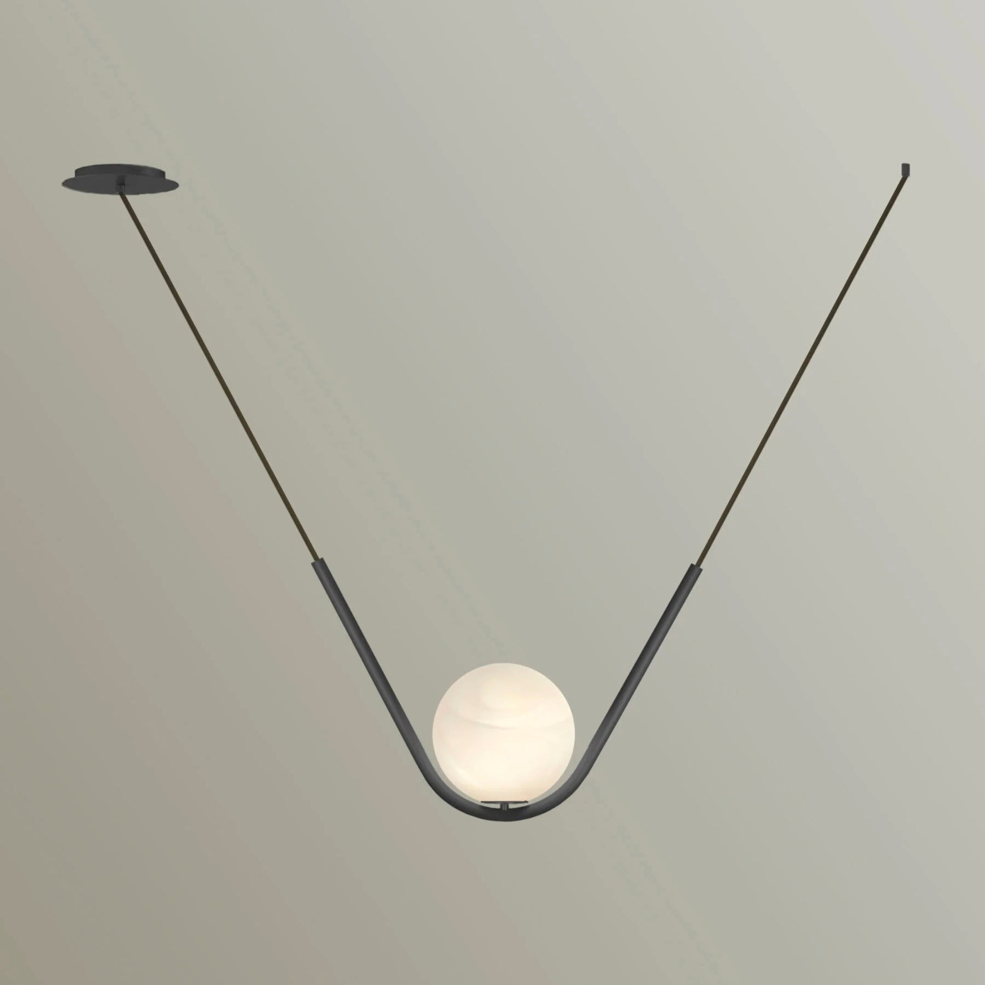 Larose Guyon Perle 1 Pendant Light – Side Canopy in Black