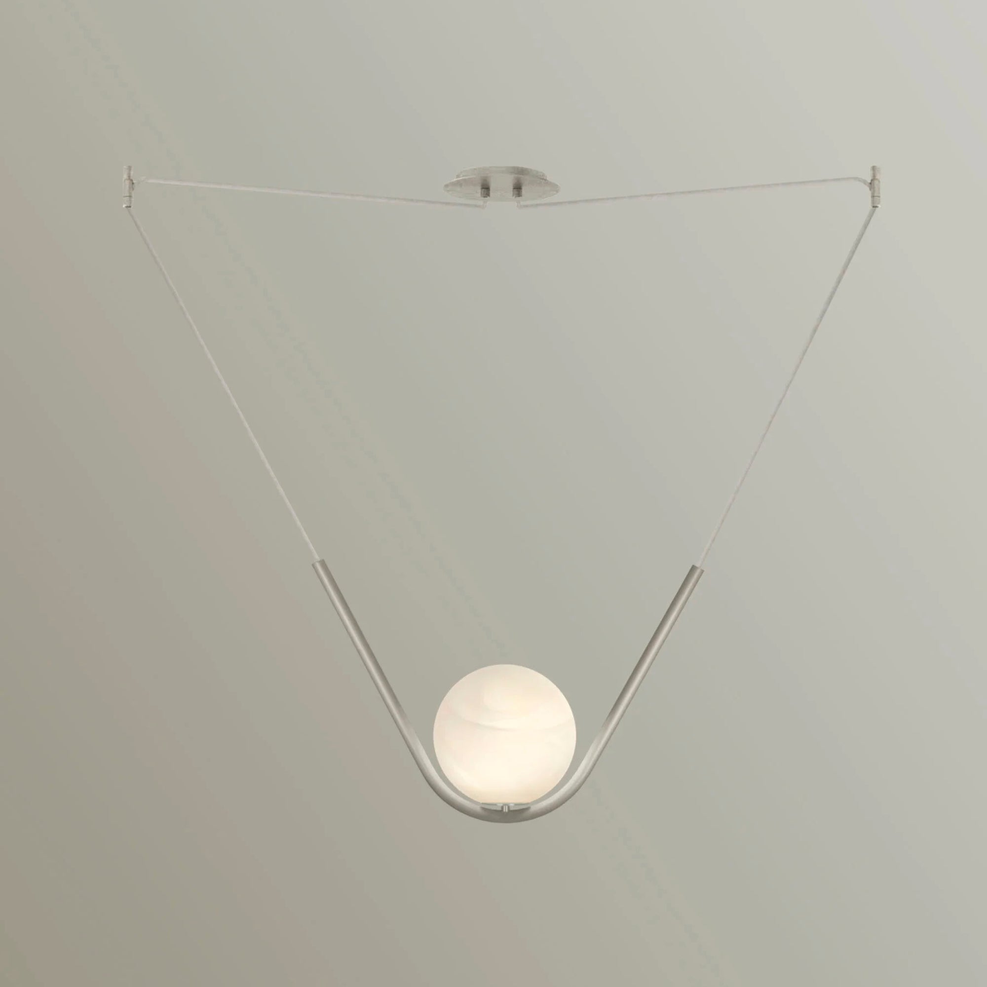 Larose Guyon Perle 1 Pendant Light – Center Canopy in Nickel