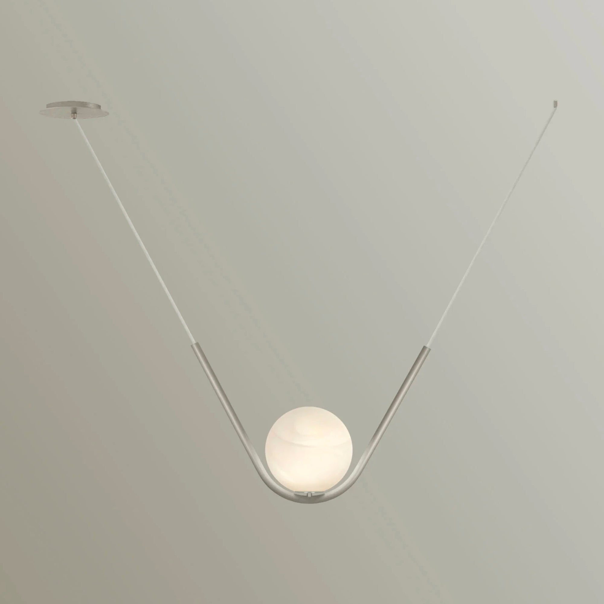 Larose Guyon Perle 1 Pendant Light – Side Canopy in Nickel