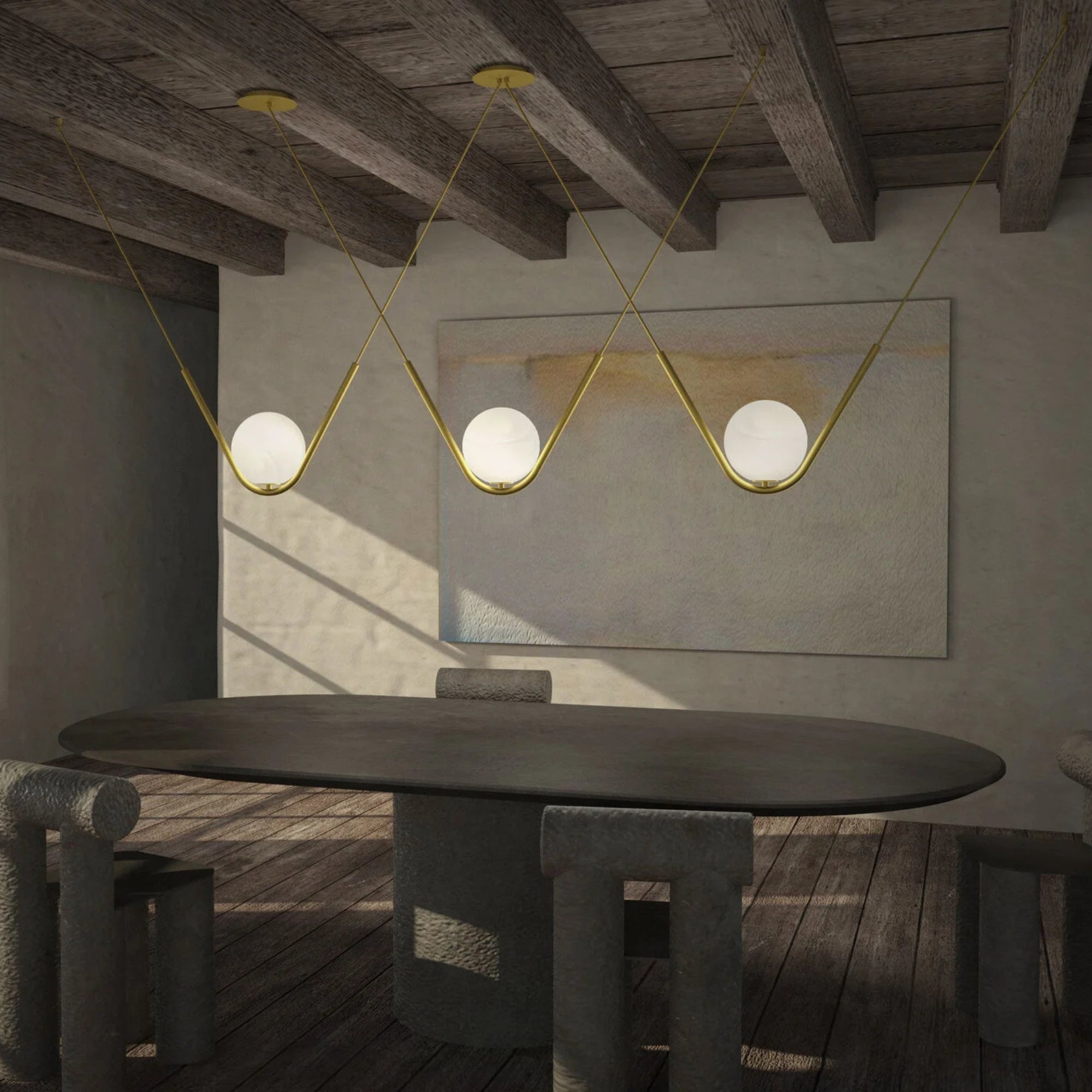 Larose Guyon Perle 1 Trio Pendant Light – Minimalist Lighting