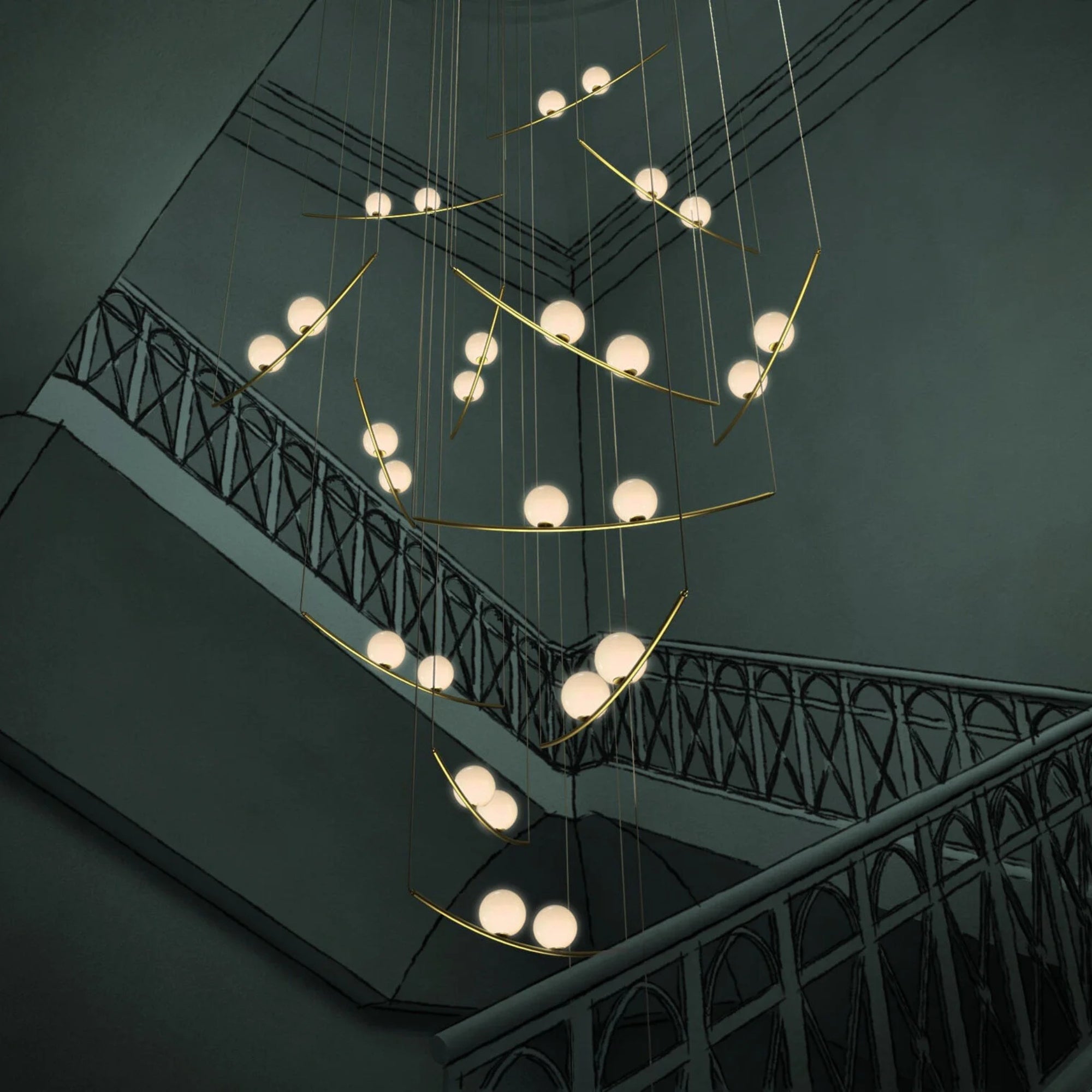 Larose Guyon Perle 2 Pendant Light – Brass Lighting