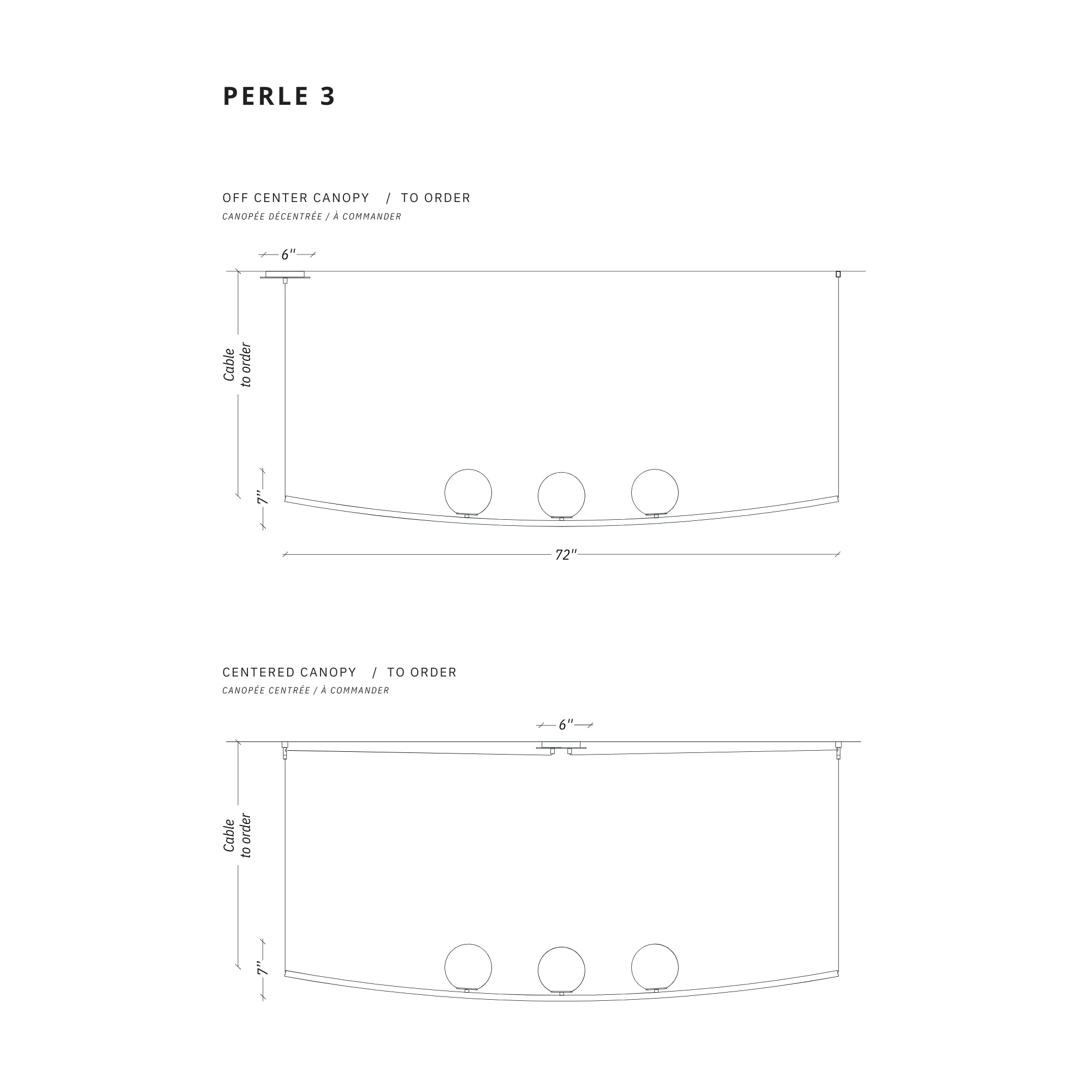Larose Guyon Perle 3 Pendant Light Measurements | DSHOP