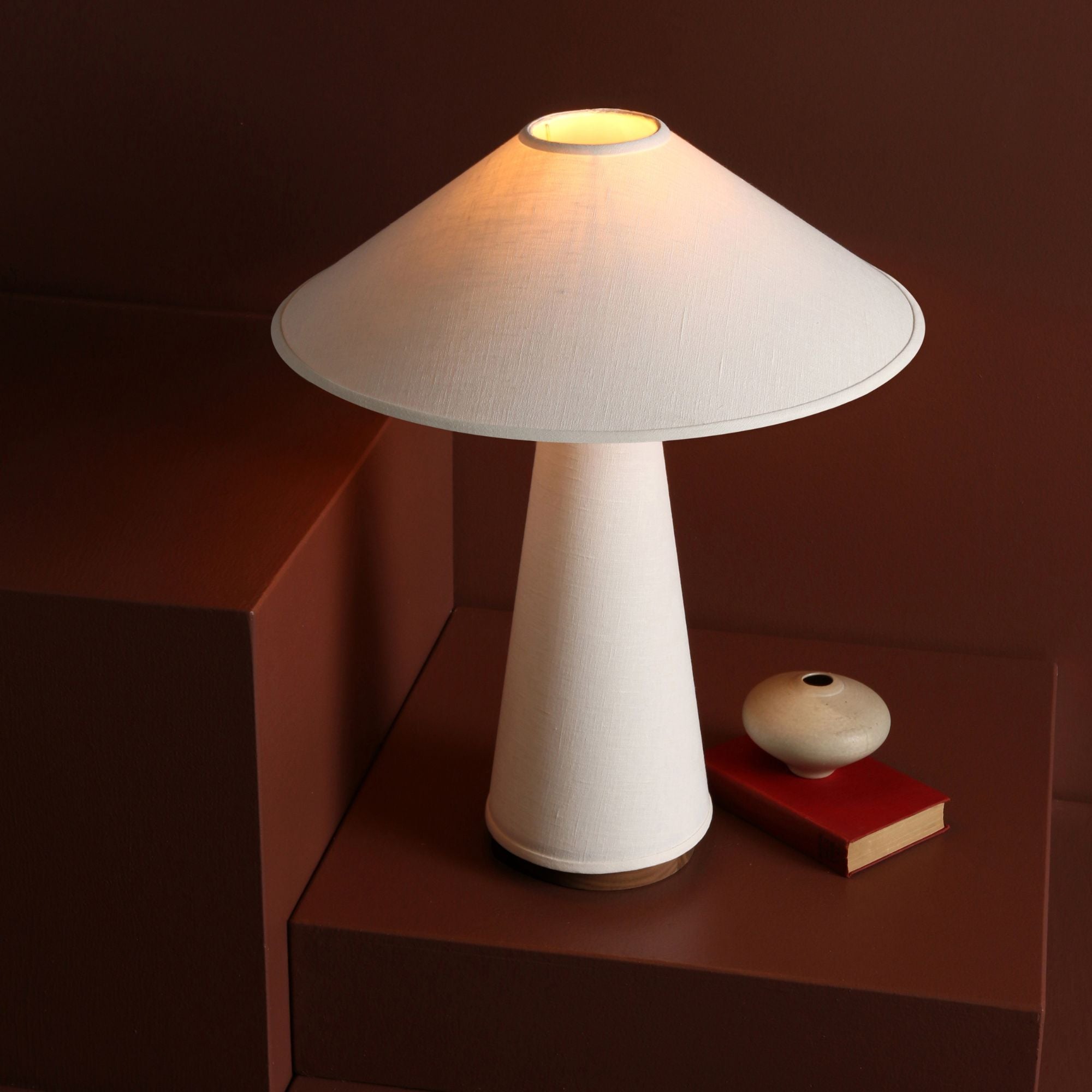 Cream Linen Table Lamp