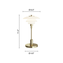 Louis Poulsen PH 1/1 Portable Table Lamp – Brass Lamp Measurements