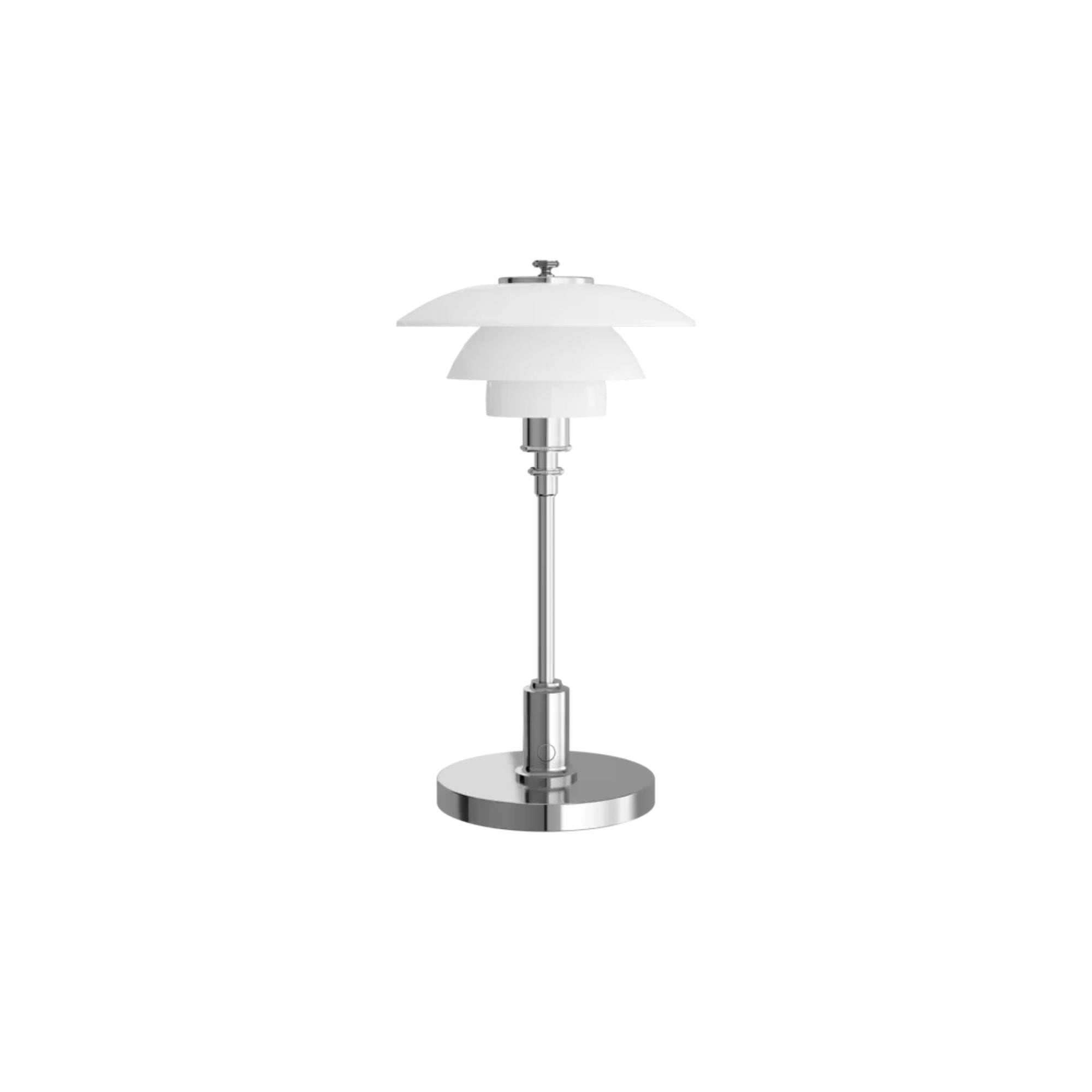 Louis Poulsen PH 1/1 Portable Table Lamp – Cordless Table Lamp in Chrome 