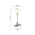 Louis Poulsen PH 1/1 Portable Table Lamp – Chrome Lamp Measurements