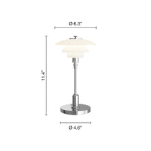 Louis Poulsen PH 1/1 Portable Table Lamp – Chrome Lamp Measurements