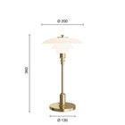 Louis Poulsen PH 2/1 Portable Table Lamp – Brass Table Lamp Measurements