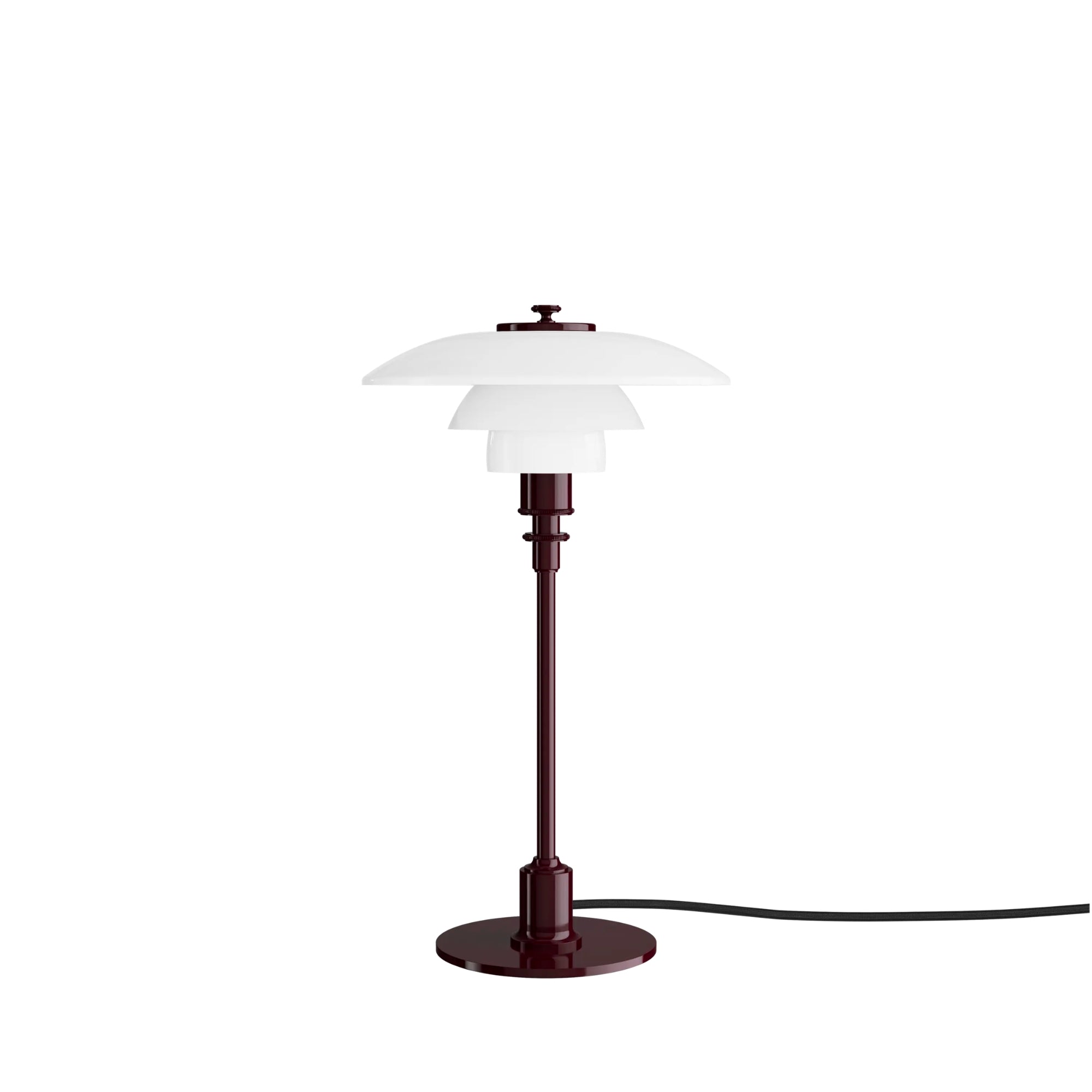 Louis Poulsen PH 2/1 Glass Table Lamp – Modern Table Lamp in Glossy Burgundy
