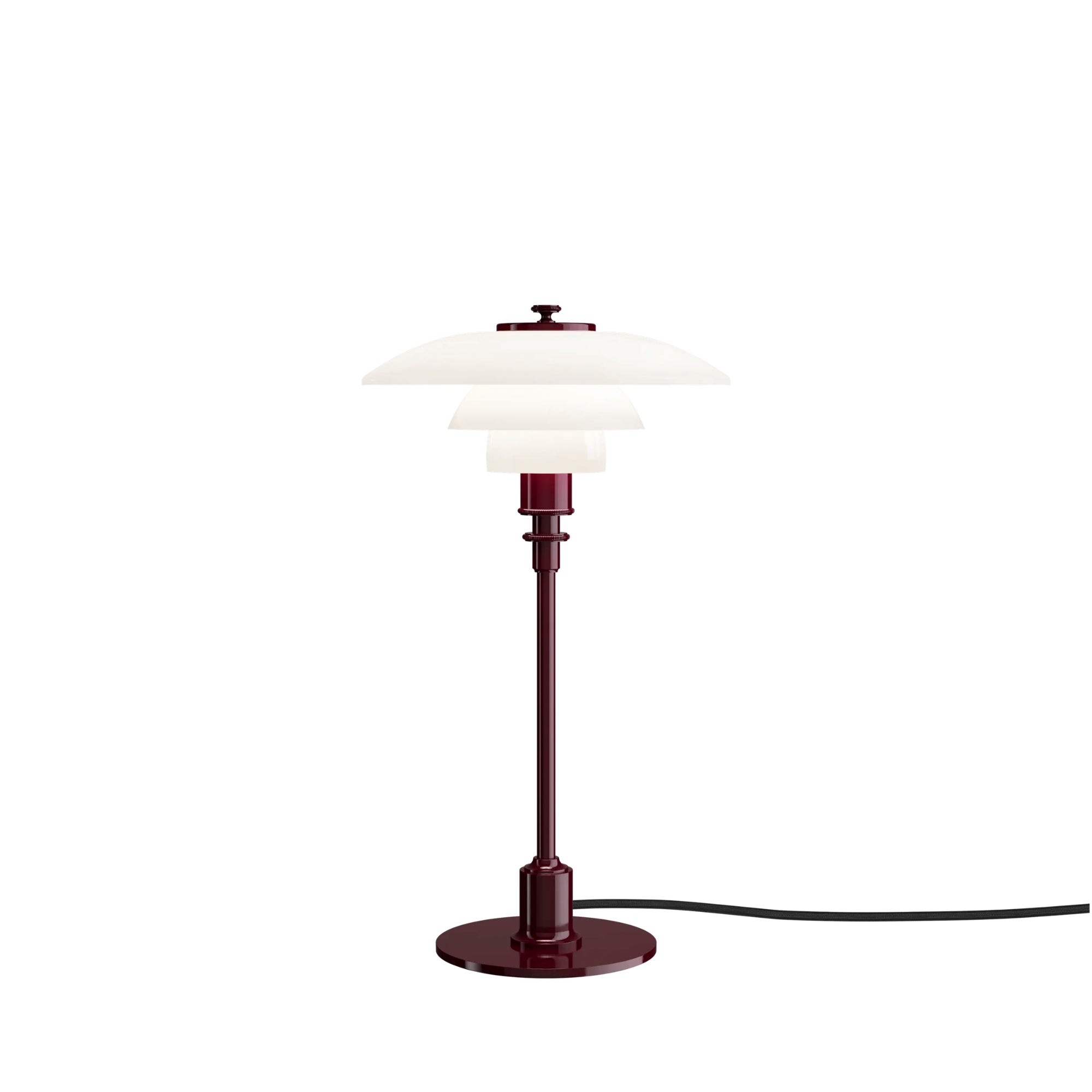 Louis Poulsen PH 2/1 Glass Table Lamp – Luxury Table Lamp in Glossy Burgundy