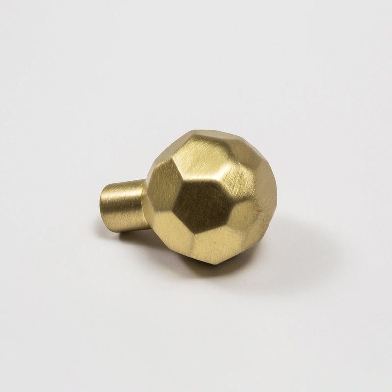 Facet-02 Knob - Satin Brass