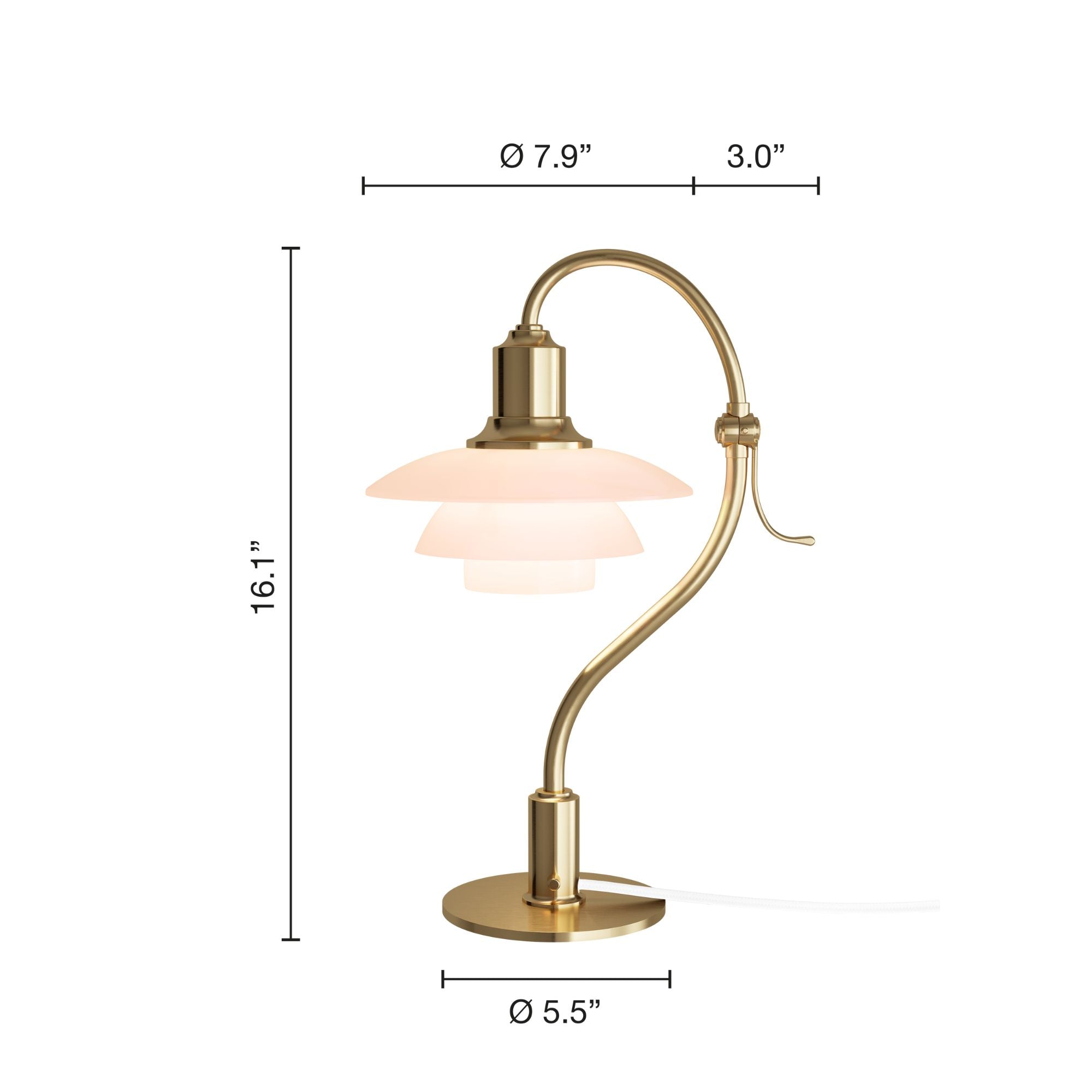 PH 2/2 Question Mark Table Lamp - Dimensions