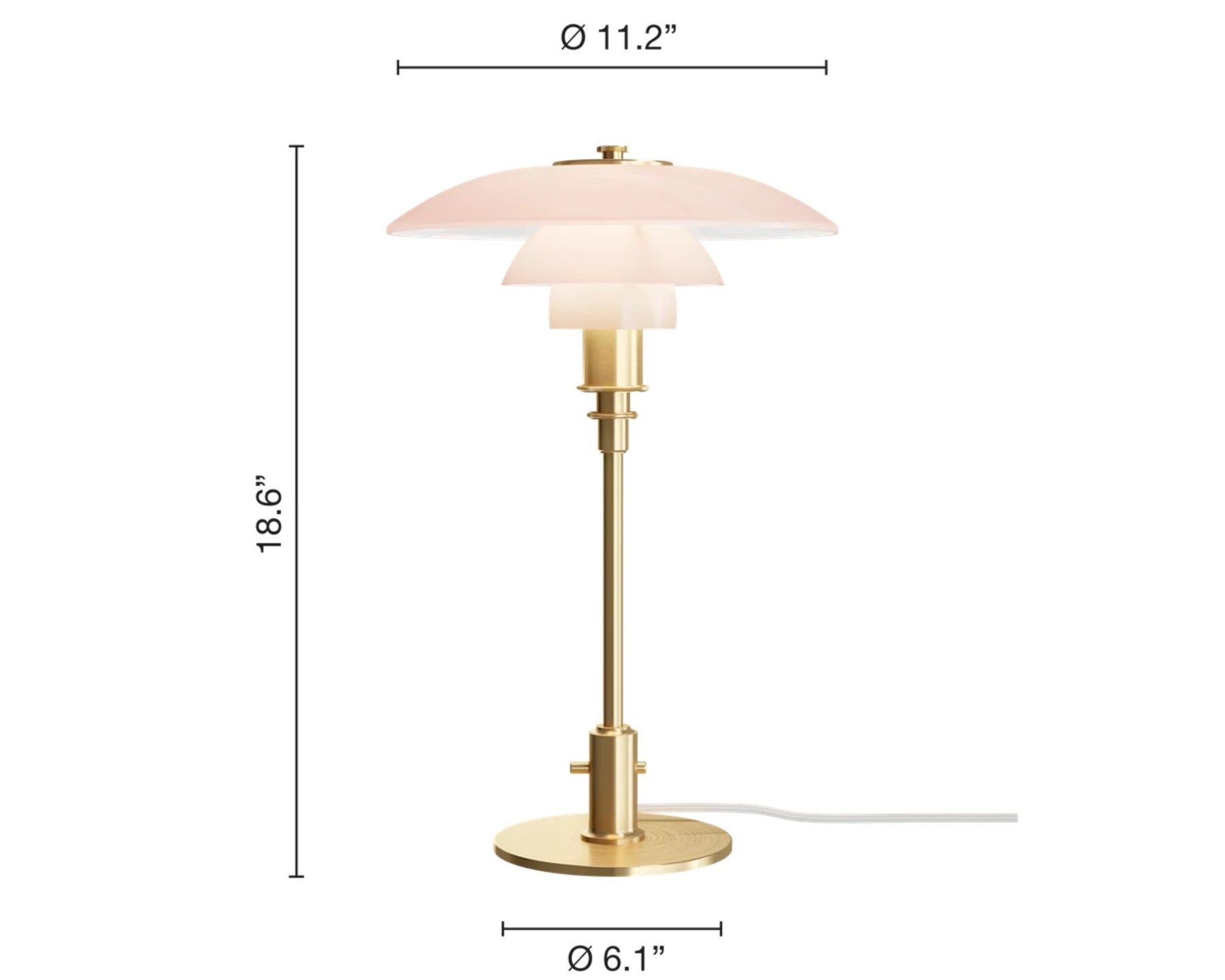 PH 3/2 Glass Table Lamp - Pale Rose