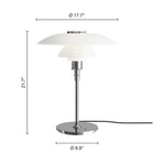 PH 4½-3½ Glass Table Lamp  - Measurements