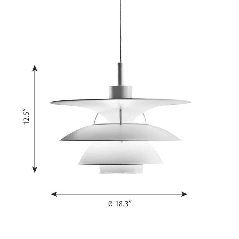 PH 5-4½ Pendant - White Dimensions
