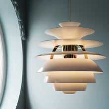 Brass & White Snowball Pendant