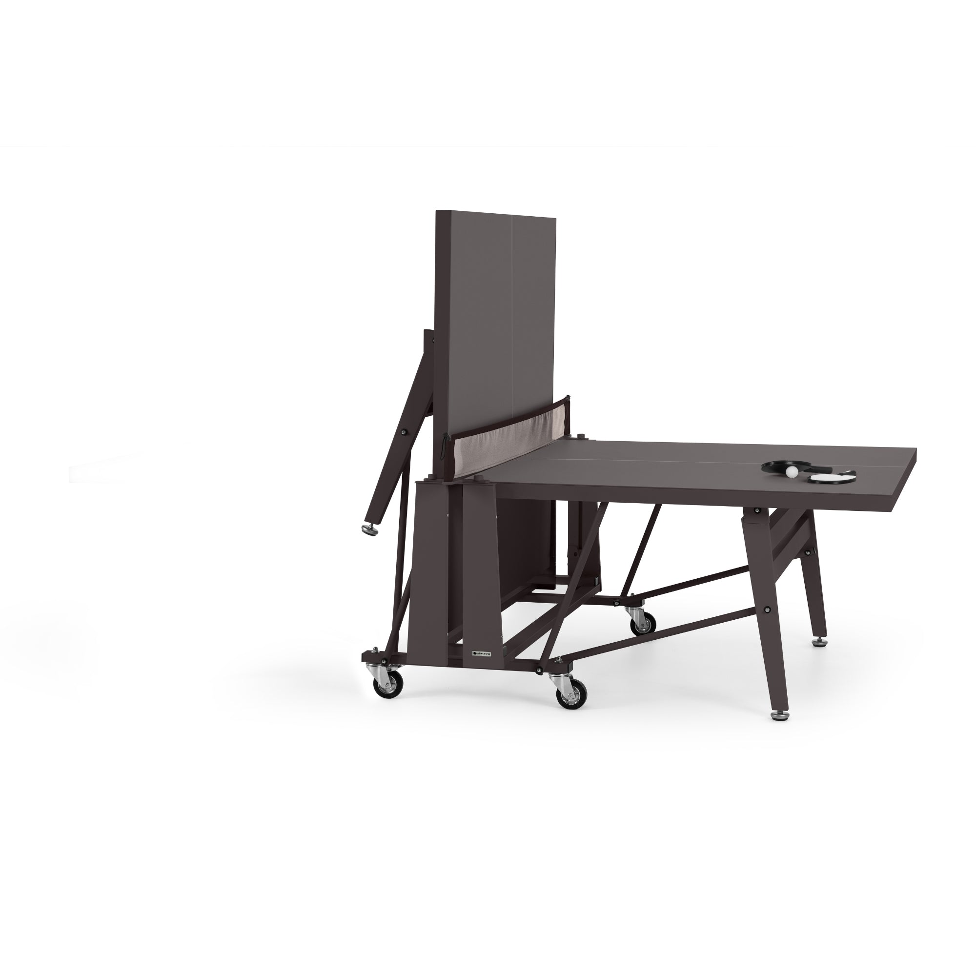RS Barcelona Folding Ping Pong Table, Monochrome – Indoor Game Table in Grey Brown