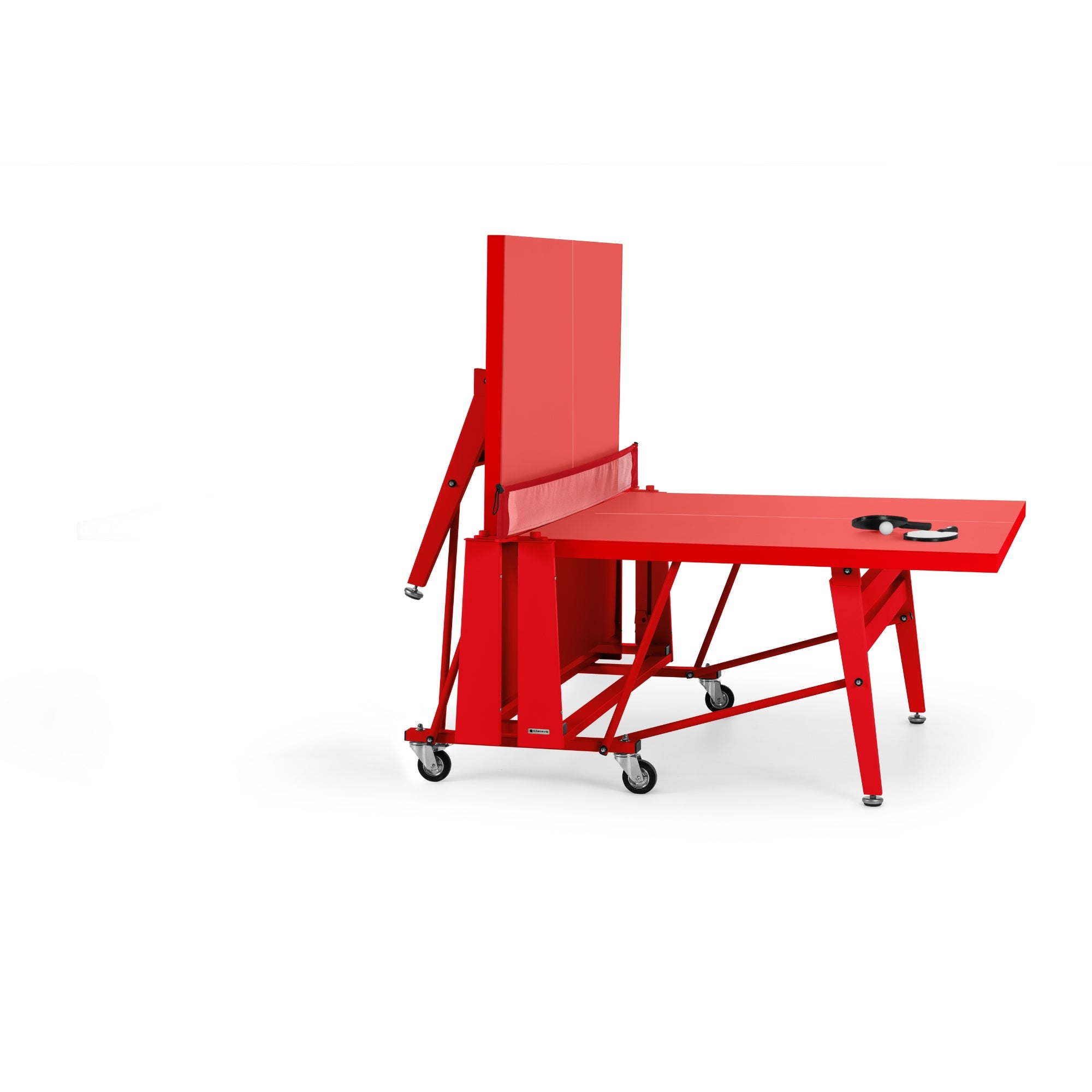 RS Barcelona Folding Ping Pong Table, Monochrome – Indoor Game Table in Red