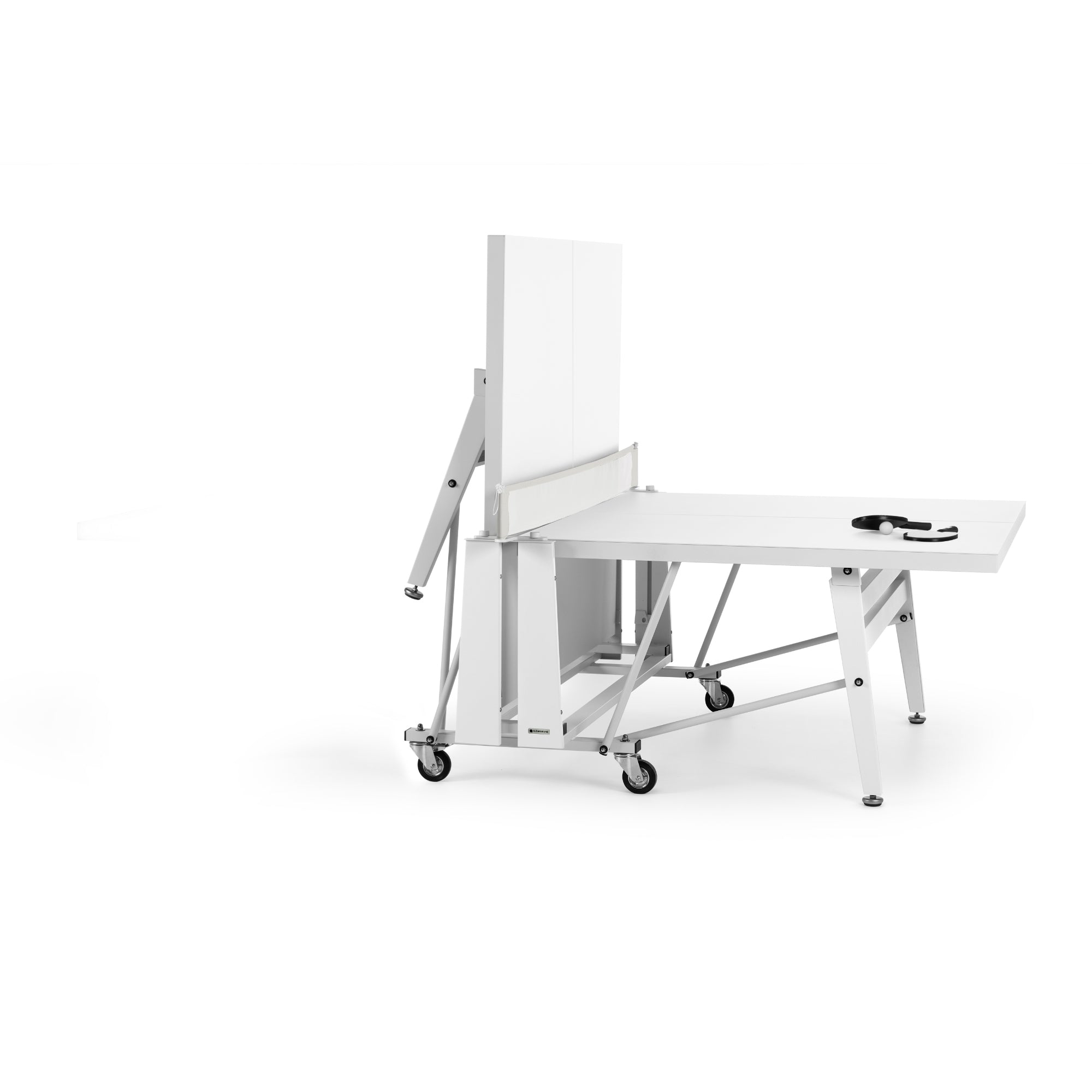 RS Barcelona Folding Ping Pong Table, Monochrome – Indoor Game Table in White