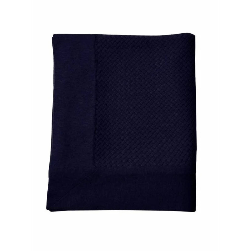 Bari Criss Cross Cashmere Throw - Navy | DSHOP