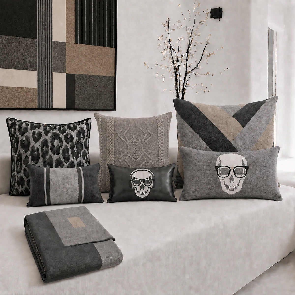 Rani Arabella Cashmere Aranea Pillow – Italian Pillow in Gray | DSHOP