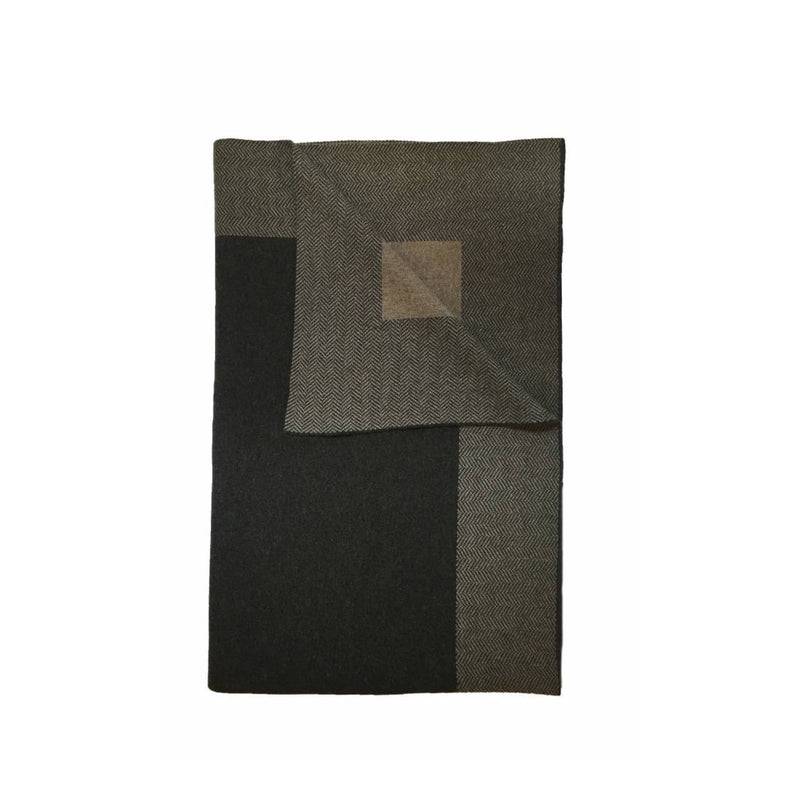 Darien Cashmere Throw - Anthracite / Beige 